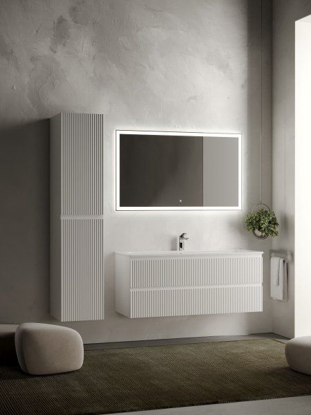 Тумба подвесная SANCOS Snob R 1195х445х500, c двумя ящиками оснащенными доводчиками, Bianco, SNR120W