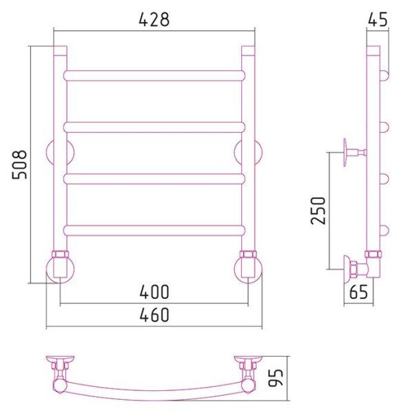 Полотенцесушитель водяной Стилье Аксиома 50х40