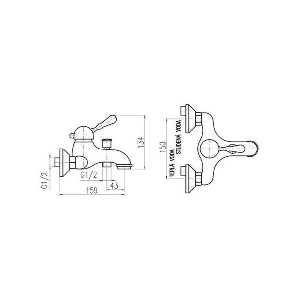 Смеситель Rav Slezak Labe L554.5 для ванны хром