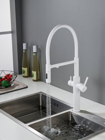 Смеситель для кухни Shevanik S478C, Белый