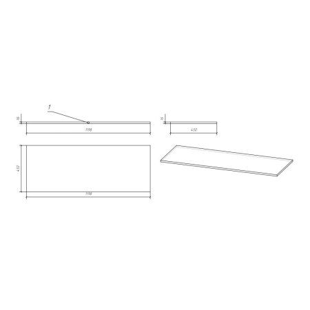 Столешница Cersanit Moduo BL-MOD120 120 дуб