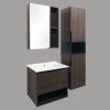 Тумба-умывальник COMFORTY "Франкфурт-60" дуб-шоколадно-коричневый с раковиной COMFORTY 60E