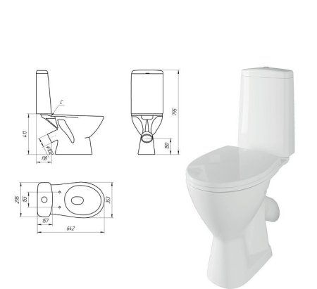 Унитаз-компакт Cersanit Just 64073 микролифт