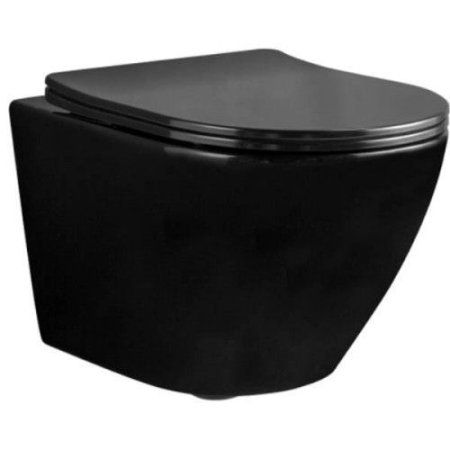 Унитаз Rea Carlo Mini Rimless Black C8936 (подвесной) черный