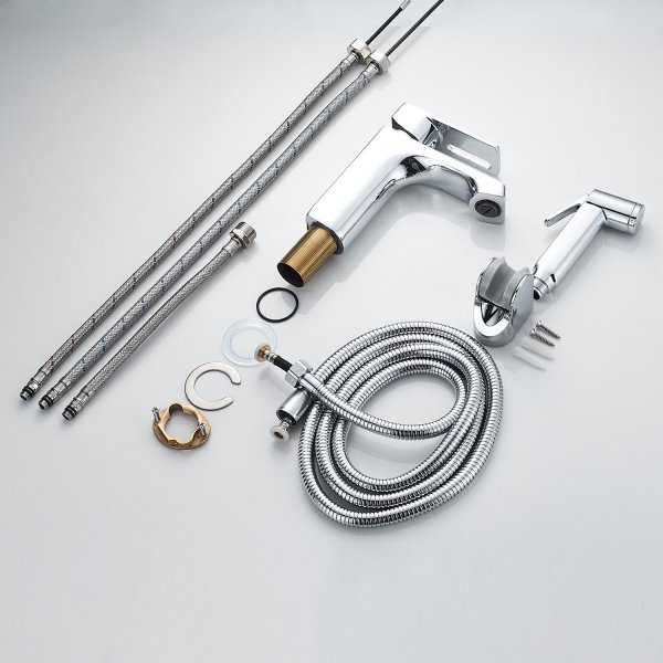 Смеситель для раковины с гигиеническим душем Raffine F171, хром