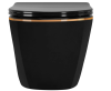 Подвесной унитаз REA CARLO BLACK MINI FLAT GOLD EDGE черный REA-C8800
