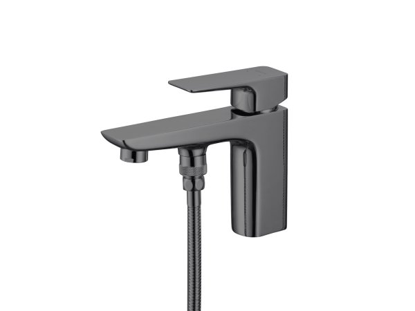 AQ1044BGM ВЕГА смеситель врезной на борт ванны на 1 отв. Aquatek, оружейная сталь