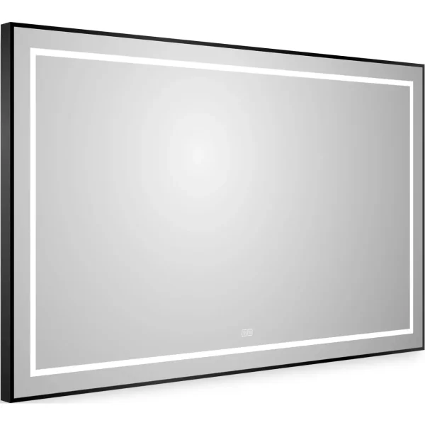 Зеркало BelBagno Kraft SPC-KRAFT-1200-800-LED-TCH-WARM-NERO 120x80 см, с LED-подсветкой, сенсорным выключателем, антизапотеванием, черный