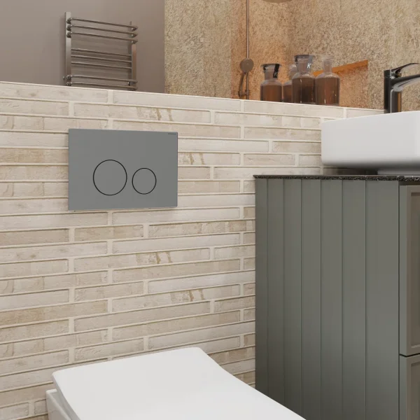 Кнопка смыва Charus Robusto FP.330.GNM.05 для инсталляции, оружейная сталь матовый