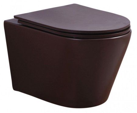 Унитаз подвесной Esbano Clavel безободковый, кофе матовый