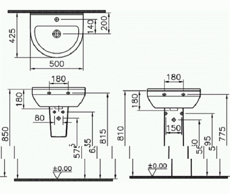 Раковина VitrA S50 5313B003-0001 50