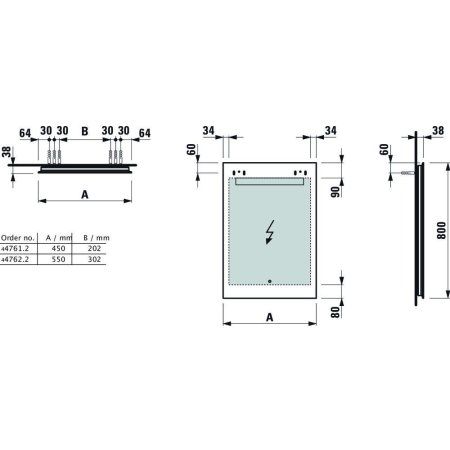 Зеркало Laufen Leelo 4.4761.3.950.144.1 45 с сенсорным выключателем