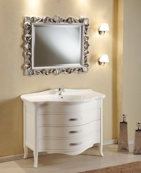 Мебель для ванной Tiffany World Armony 112 напольная, белая матовая, ручки бронза