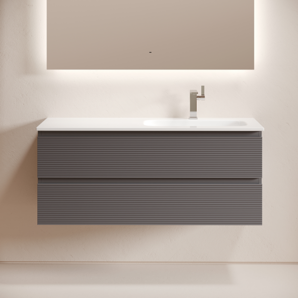 Тумба подвесная SANCOS Folk  правая 1195х445х500, c двумя ящиками оснащенными доводчиками, Grey soft, FL120RGS