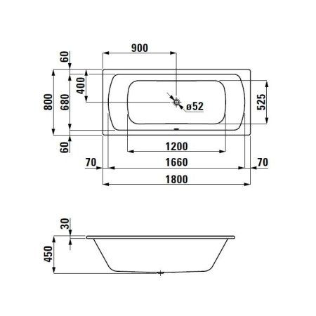Ванна стальная Laufen Pro 2.2795.0.000.040.1 180х80 см
