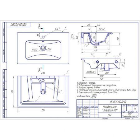 Мебельная раковина OWL 1975 Euphoria 640177 80 белый