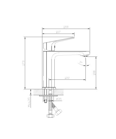 Смеситель для раковины DQ Frankfurt хром (DA1732101)