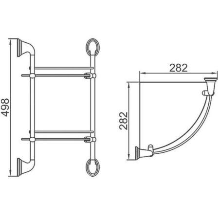 Полка стеклянная угловая D-Lin D262310, хром