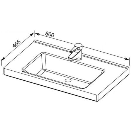 Мебельная раковина Smile Гармония 80