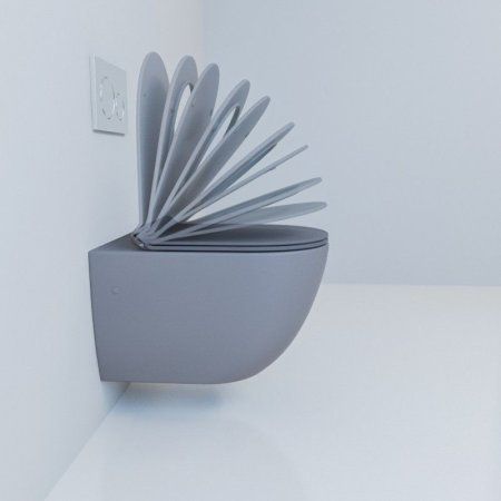 Унитаз подвесной Esbano Garcia безободковый, серый матовый