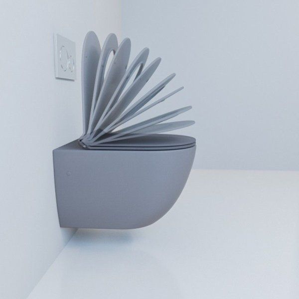 Унитаз подвесной Esbano Garcia безободковый, серый матовый