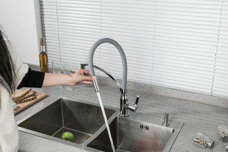 Смеситель для кухни с гибким изливом Frap F4552 хром