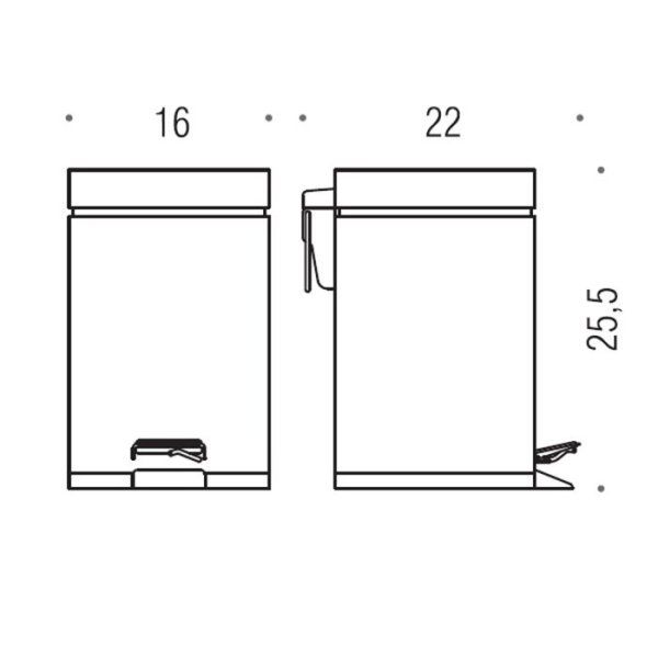 Ведро для мусора с крышкой и педалью Colombo Black&White B9210.NM объем 3л, черный матовый
