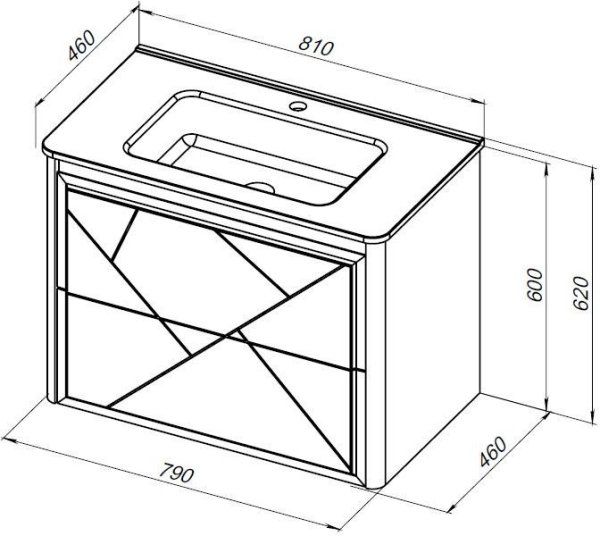 Тумба под раковину Allen Brau Paris 80 1.360001.CGM олива матовый
