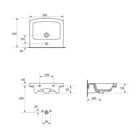 Раковина Cersanit Easy UM-ES50/1 50