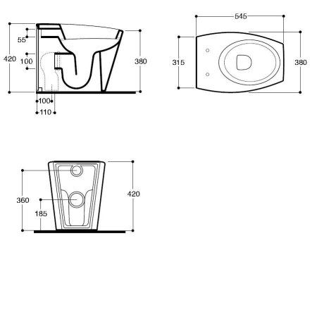 Унитаз приставной Simas Duemilasette DU01