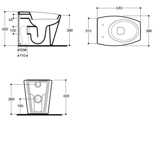 Унитаз приставной Simas Duemilasette DU01