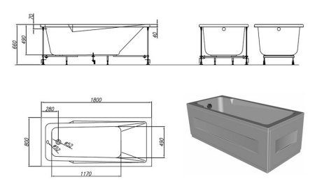 Акриловая ванна Kolpa San Armida 180х80