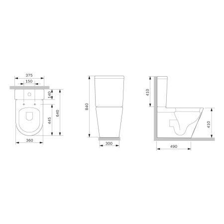 Унитаз-компакт безободковый с сиденьем микролифт AM.PM Func C8F8600SC