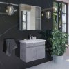 Тумба-умывальник COMFORTY подвесная Comforty Осло-70ПД бетон светлый с раковиной COMO 70