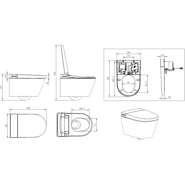 Унитаз подвесной Creavit WQ Smart WQ320-11CB00E-0000 безободковый, белый