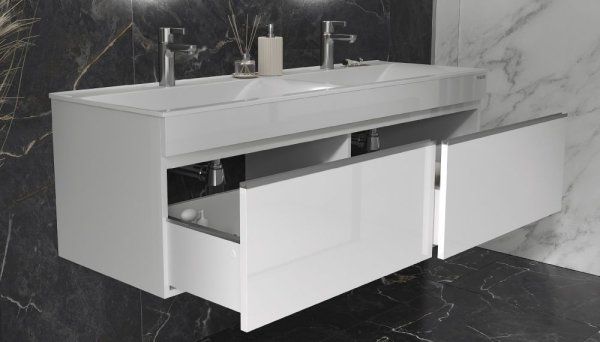 Тумба подвесная Velvex Pulsus 140 Белая (tp.PUL.PUL.140.2Y белый глянец)