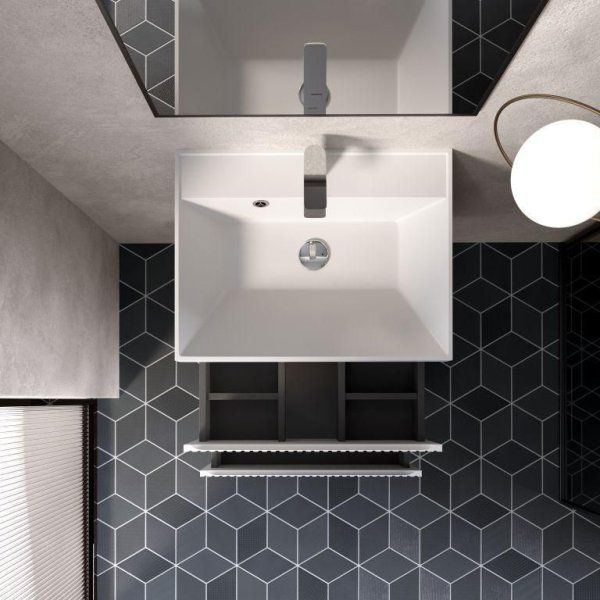 Тумба под умывальник подвесная AQUAme "S1" AQM900160WH  60 см., цвет белый глянец.