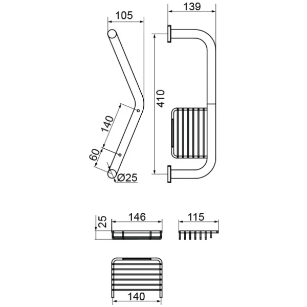 Поручень 43 см Veragio Gifortes Bronzo VR.GFT-9025.BR