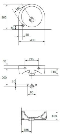 Раковина Cersanit Nano UM-N40/1-P 40 R