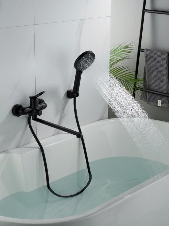 Смеситель для ванны Shevanik S4722H, Черный