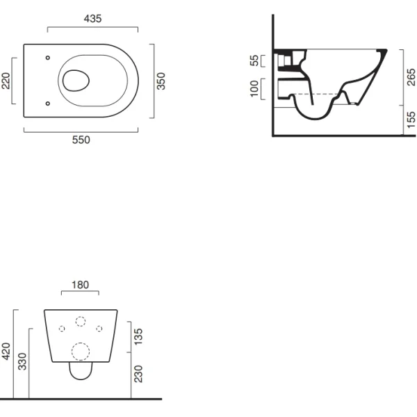 Унитаз подвесной Catalano Zero Tortora Satinato 0111550032 безободковый, торнадо, серо-коричневый матовый