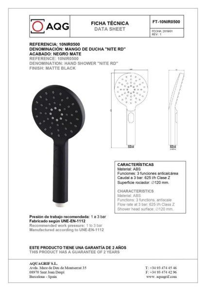 Смеситель AQG Tube 01TUB417NG для ванны, черный матовый