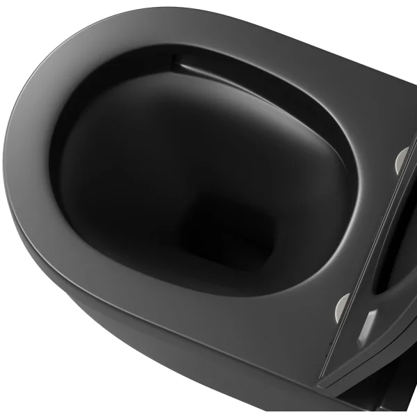 Унитаз подвесной Grossman GR-4483BMSQ безободковый, торнадо, с сиденьем микролифт, черный матовый