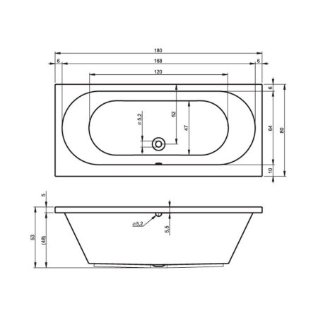 Ванна акриловая Riho Carolina B056001005 180x80