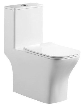 Унитаз моноблок Azario Lodi 665x350x750 напольный, горизонтальный слив, сиденье дюропласт микролифт (AZ-8617)