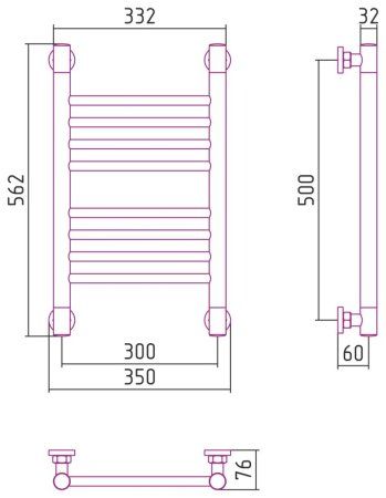 Полотенцесушитель водяной Сунержа Богема+ прямая 03-0220-5030 500x300 золото
