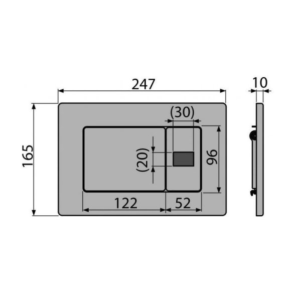 Кнопка смыва AlcaPlast Antivandal M279S-SLIM сенсорная кнопка, нержавеющая сталь