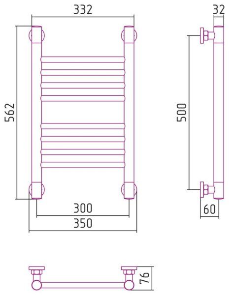 Полотенцесушитель водяной Сунержа Богема+ прямая 03-0220-5030 500x300 золото
