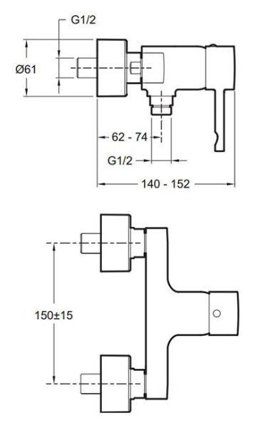 Смеситель Jacob Delafon Cuff E45533-CP для душа