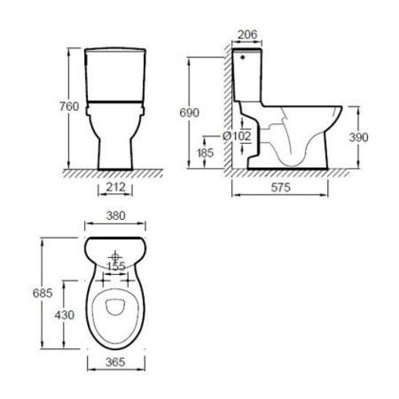 Унитаз-компакт Jacob Delafon Patio UJD102-00